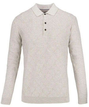 Guide London Light Grey Cross Cable Knit Polo/2222